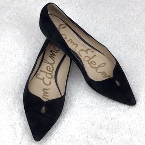 Sam Edelman Ruby Black Suede Pointed Toe Flats